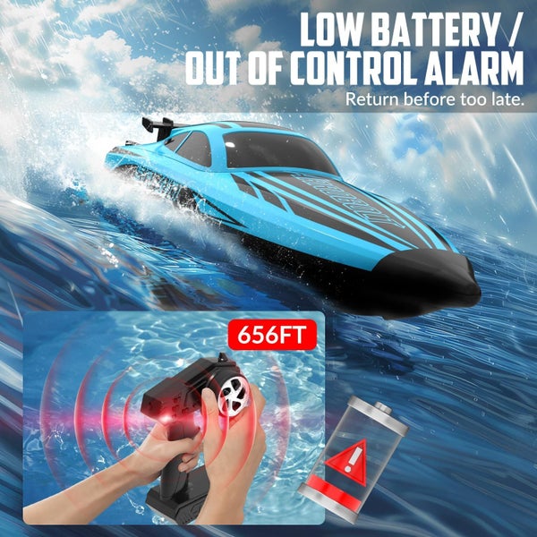 Brushless RC Boats for Men Women 30+MPH Fast Remote Control Boat Blue Carousel 1