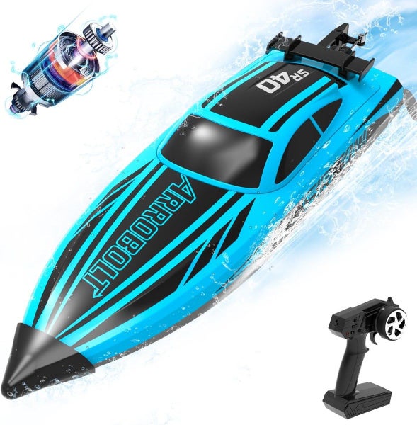 Brushless RC Boats for Men Women 30+MPH Fast Remote Control Boat Blue Carousel 2