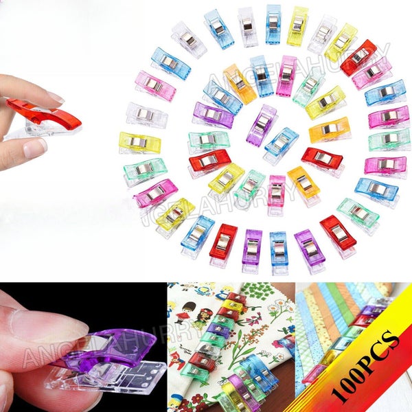 100PCS Sewing Clips Crafts Fabric Quilting Crochet Plastic Sewing DIY NEW Carousel 1