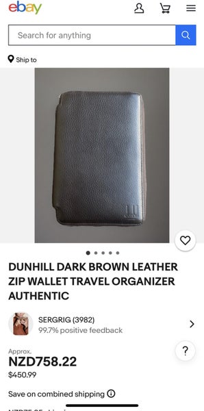 Dunhill leather zip wallet travel organizer Carousel 10