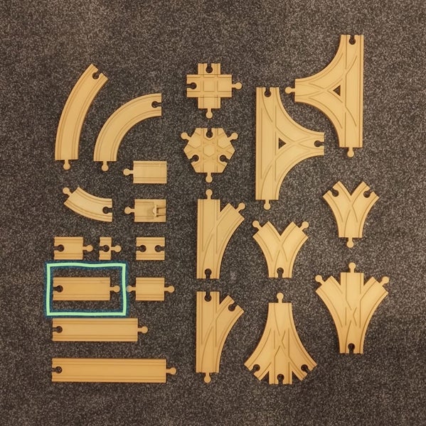 10cm Straight - Train Tracks, 3D Printed by The Useful Kiwi Carousel 2