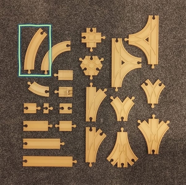 15cm 45° Corner - Train Tracks, 3D Printed by The Useful Kiwi Carousel 1
