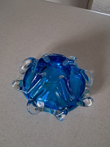 Blue vintage Murano Glass ashtray Carousel 3