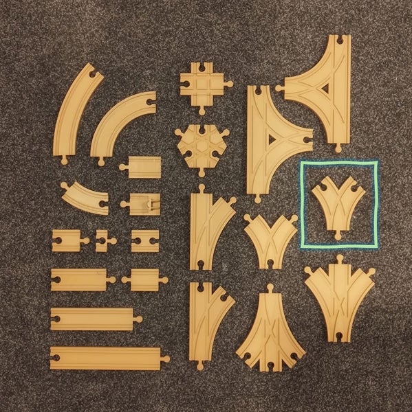 7.5cm Corner Splitter 3-Way - Train Tracks, 3D Printed by The Useful Kiwi Carousel 2