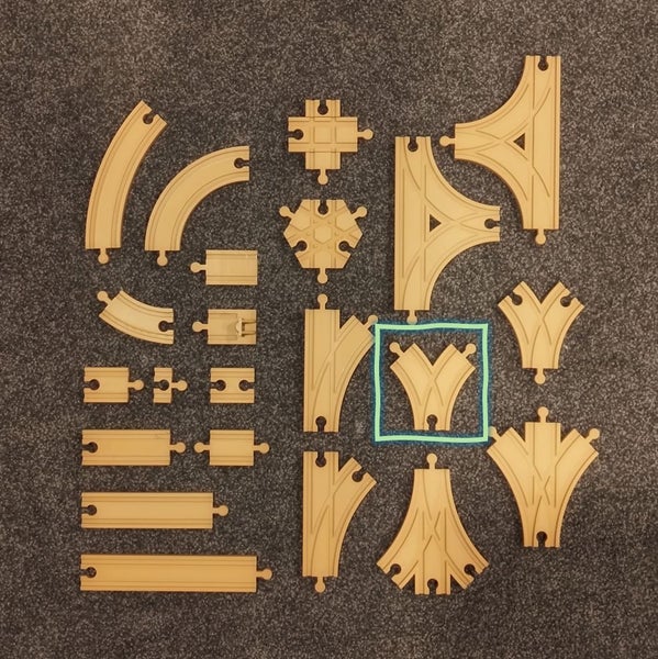 7.5cm Corner Splitter 3-Way - Train Tracks, 3D Printed by The Useful Kiwi Carousel 1