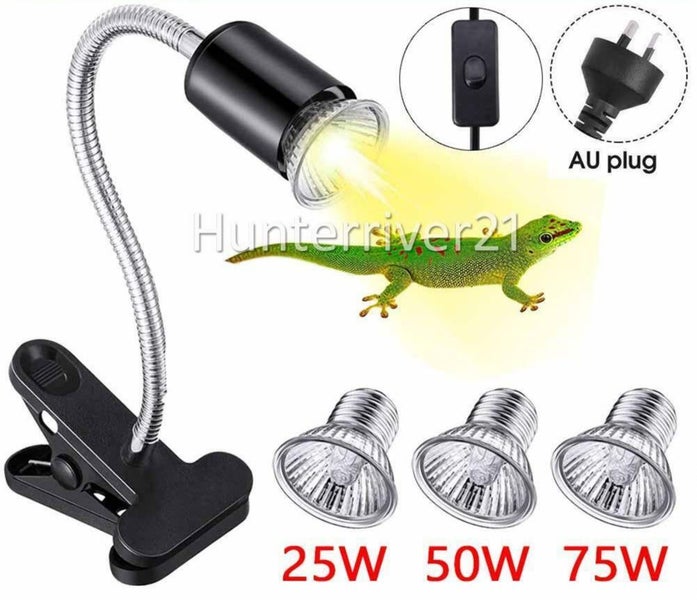 E27 Reptile Heating Light Turtle Lizard UVB + UVA Pet Heat Lamp Clip Holder Carousel 1