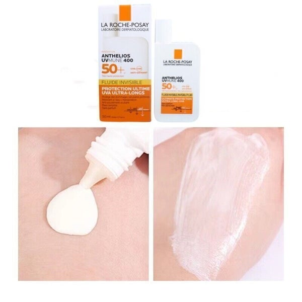 2Pcs LA ROCHE POSAY Anthelios SPF50+ Ultra Protection Invisible Fluid Cream 50ML Carousel 7