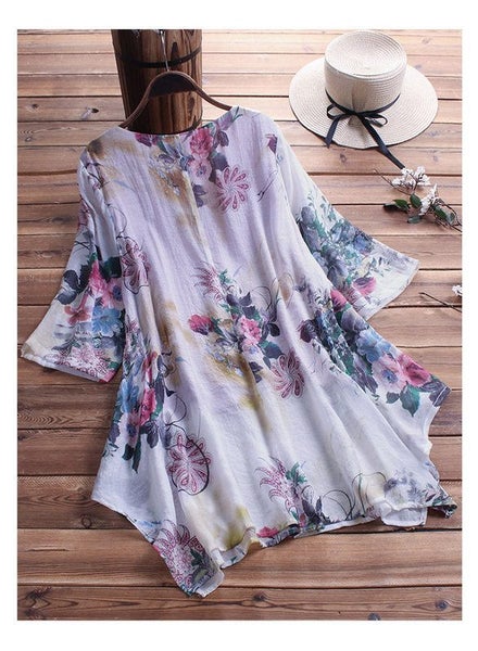 Floral Shirt Dress Boho Summer Dresses Womens Clothing Size 30 Carousel 2