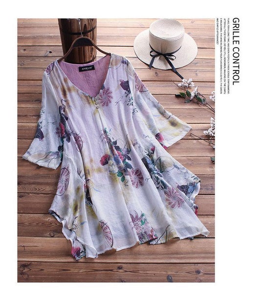 Floral Shirt Dress Boho Summer Dresses Womens Clothing Size 30 Carousel 3