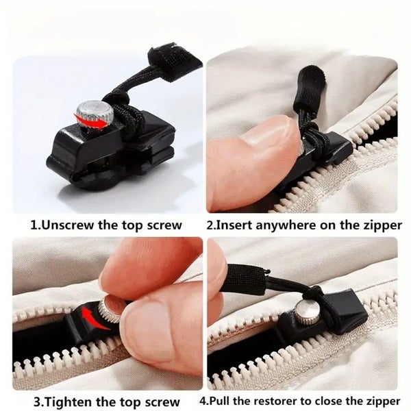 3-Pack Universal Zipper Repair Kit - No-Sew Replacement Sliders Carousel 4