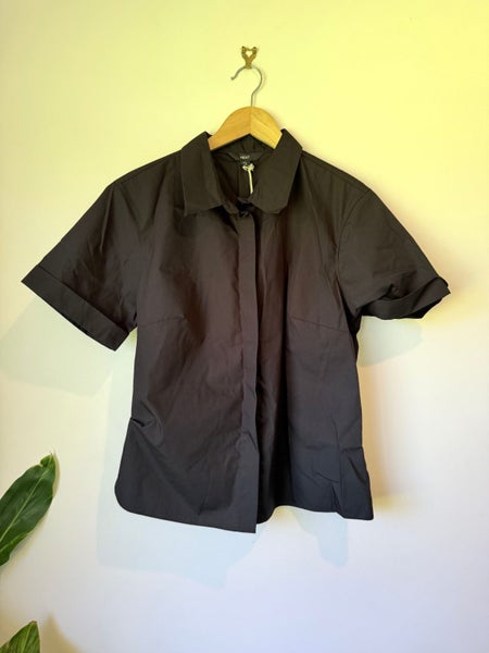 NEXT Size 14 Black Short Sleeve Button-Up Shirt Carousel 1