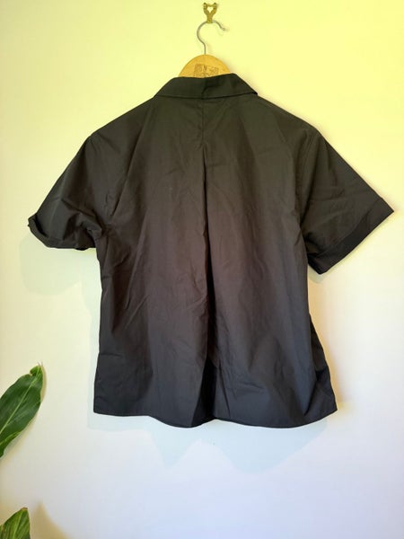 NEXT Size 14 Black Short Sleeve Button-Up Shirt Carousel 2