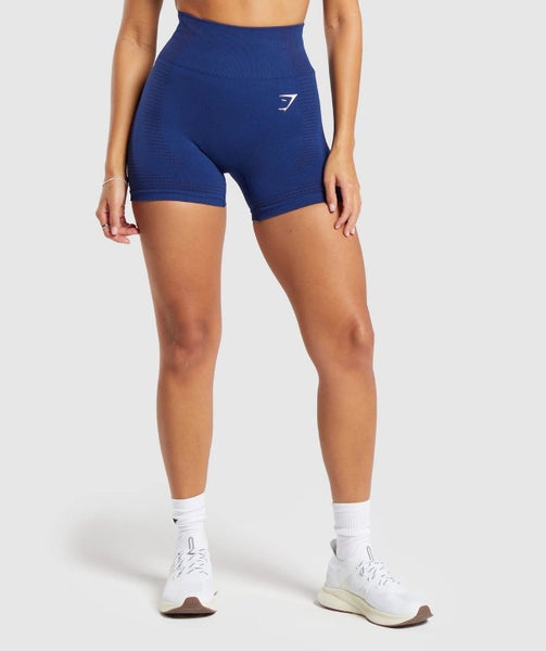 GYMSHARK Size M Vital Seamless 2.0 Shorts Blue Carousel 1