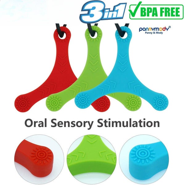 3 Pack Chewelry Sensory Chew Necklace Chewys Autism Kids Nail Biting Treatment Carousel 1