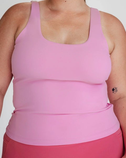 LSKD Size XL Staple Active Shelf Bra Tank Bubblegum Carousel 1