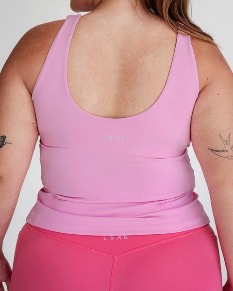 LSKD Size XL Staple Active Shelf Bra Tank Bubblegum Carousel 2
