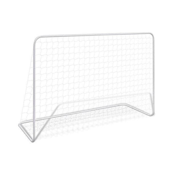 Football Goal With Net 182X61X122 Cm Steel White Carousel 1