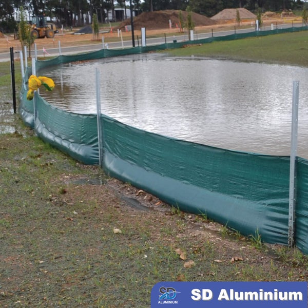 Woven Fabric Silt Fence & Clip - 1m(H) x 50m(L) - Green Carousel 3