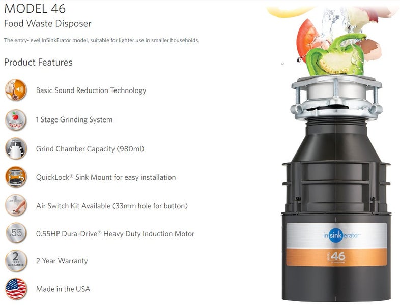 Insinkerator 1/2HP Waste Disposer Carousel 1