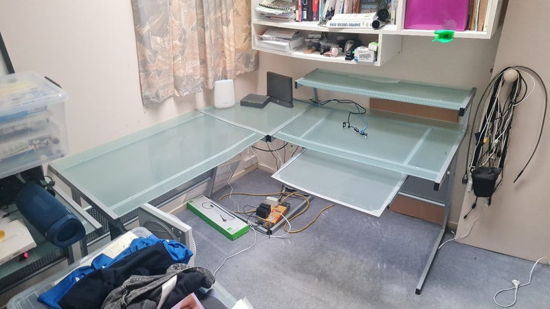 Computer desk glass top 2x Carousel 1