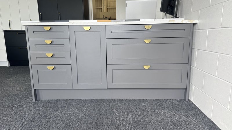 Lacquered Grey Matte Kitchenette - FULLY ASSEMBLED Carousel 1