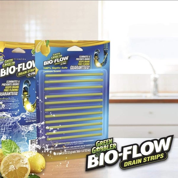 **TWIN PACK** Lemon Drain Odor Preventer - Green Gobbler Flow Sticks Carousel 2