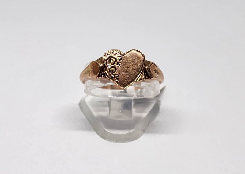 9ct Rose Heart Signet Ring - Size O - 1.6gm - 176376 Carousel 2