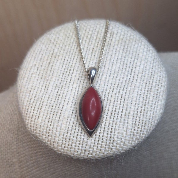 Beautiful Coral and Sterling Silver Pendant and Chain - Jewellery Clearance Carousel 1