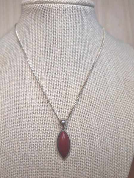 Beautiful Coral and Sterling Silver Pendant and Chain - Jewellery Clearance Carousel 2