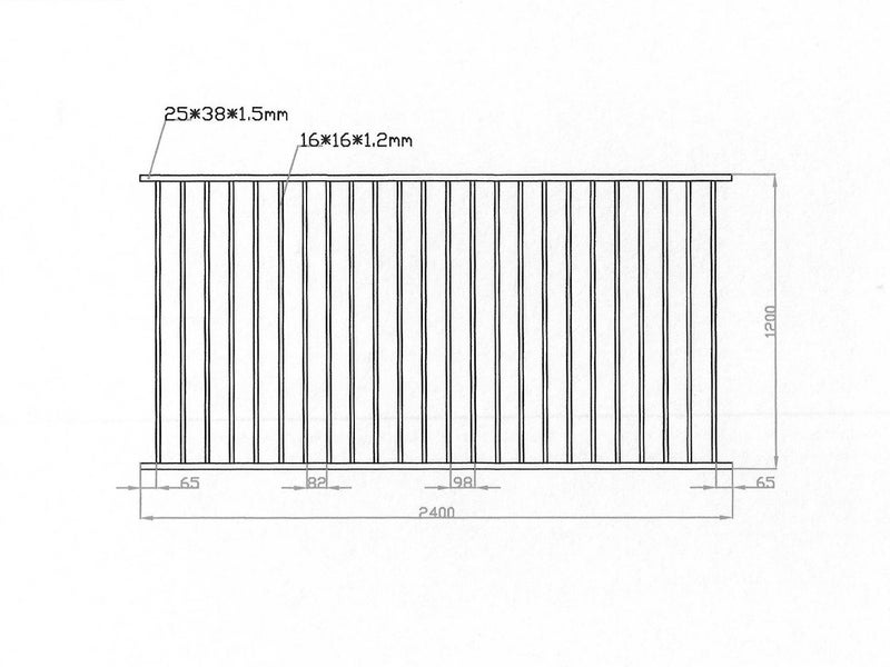 1200H x 2400L x 1 Pool Panel with post and Brackets Carousel 4