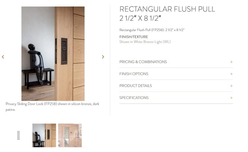 6 x Recessed flush sliding door pull Carousel 4