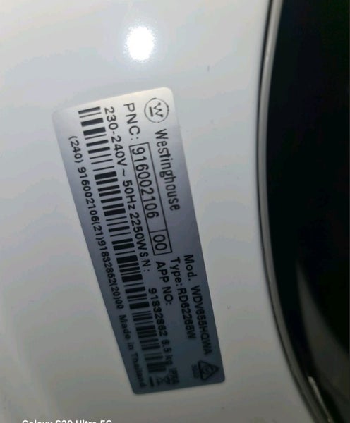 6.5kg westinghouse brand dryer Carousel 2
