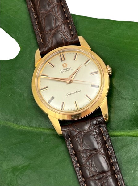 Omega 1960 18ct Yellow Gold Seamaster Auto Mens Wristwatch Ref OT14704 Serviced Carousel 1