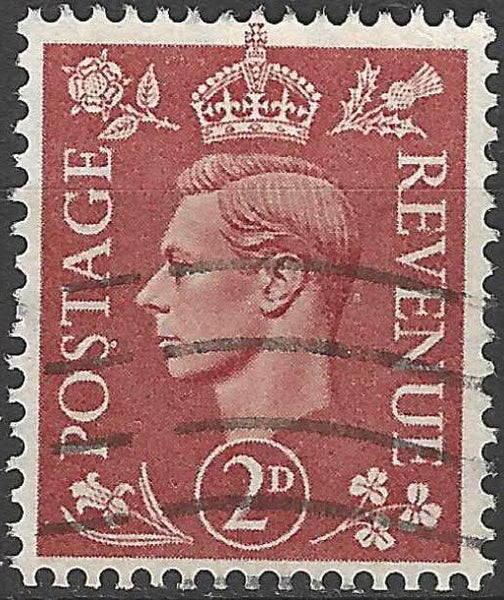 GB 1950-52 KGVI 2d Pale Red-Brown Inverted Wmk Used Carousel 1