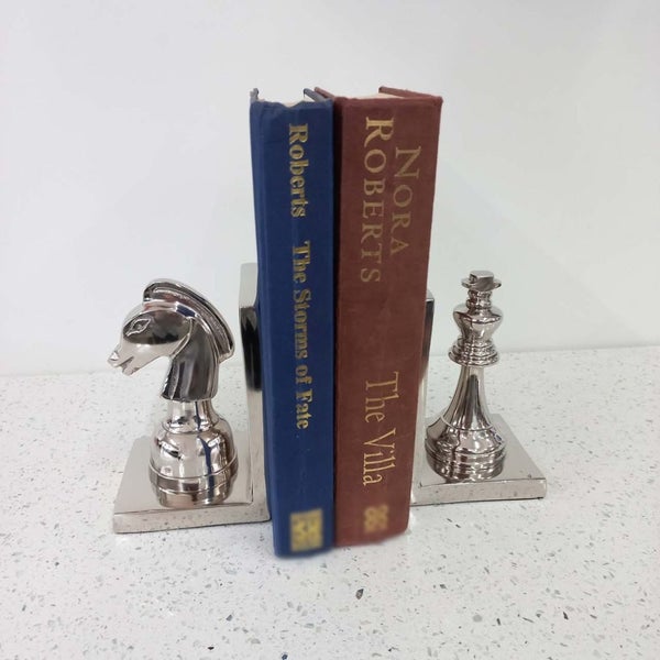 King & Knight - Aluminium Chess Bookends by Backyard Carousel 1