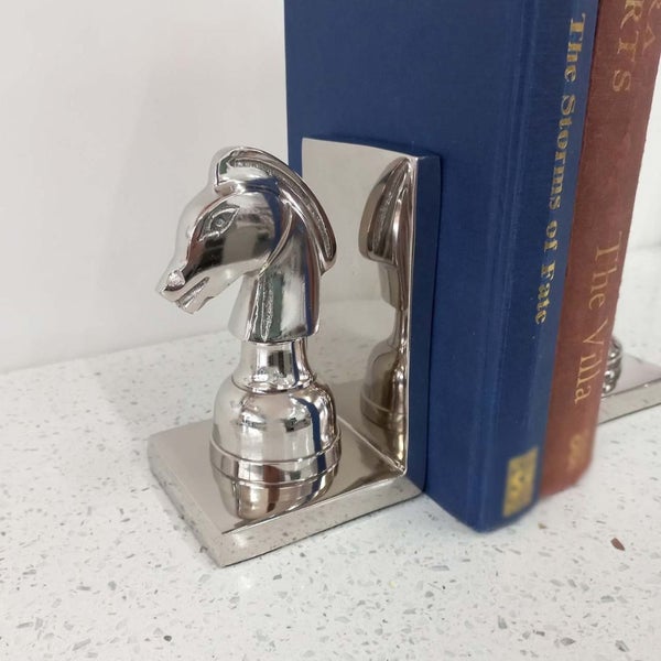 King & Knight - Aluminium Chess Bookends by Backyard Carousel 2
