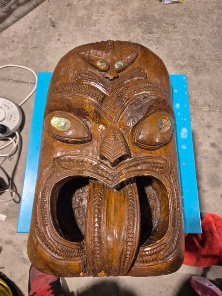 Maori Tiki hand carved art big $1!!!!!!! Carousel 1
