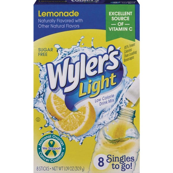 Wylers Light Singles to go Lemonade SF 8pk STG 1.09oz/30.9g Carousel 1
