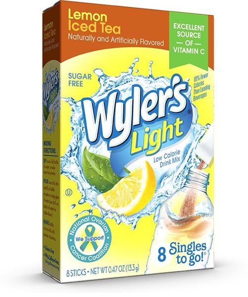 Wylers Lemon Iced Tea 8 Singles to go 0.47oz/13.3g Carousel 1