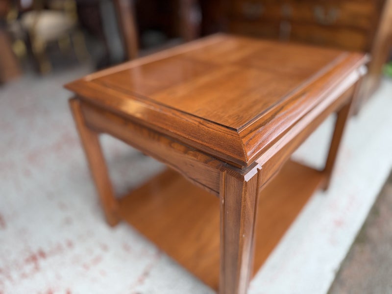 A Vintage Canadian Solid Elmwood Side Table Carousel 1