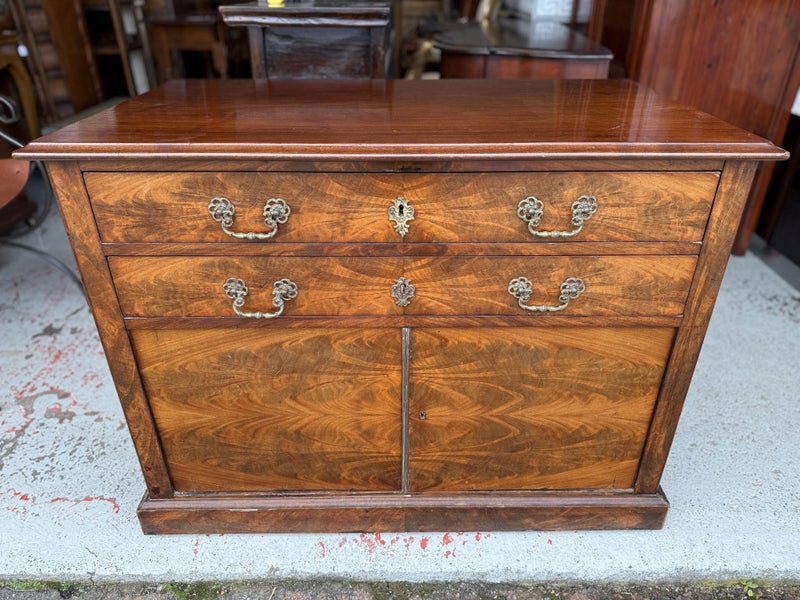 Aa Antique Flamed Mahogany Cabinet with 2 Drawers Carousel 1