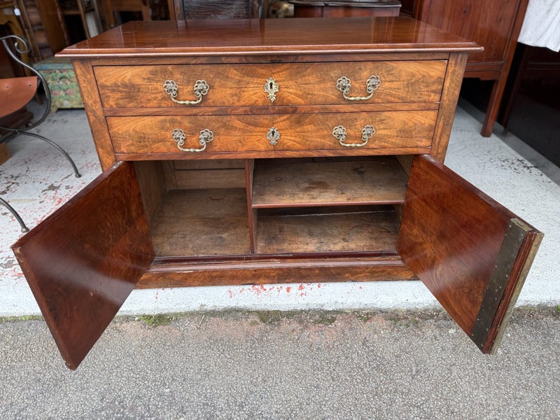 An Antique Flamed Mahogany Cabinet with 2 Drawers Carousel 2