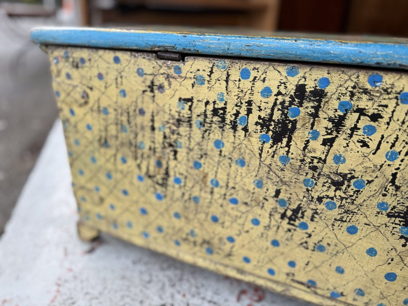 A Rare Antique Bhutanese Hand Painted Scripture Box Carousel 20