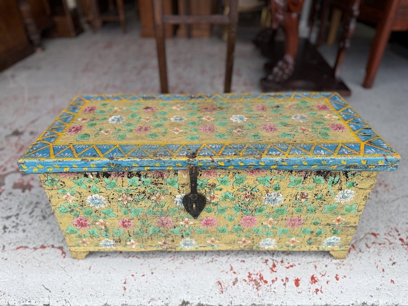 A Rare Antique Bhutanese Hand Painted Scripture Box Carousel 2