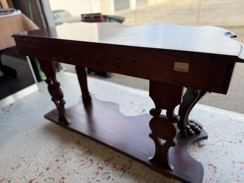 A Quality Vintage Carved Solid Mahogany Lion's Claw Console or Hall Table Carousel 20
