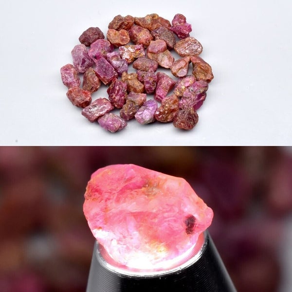 96.72ct 32pcs Lot Rough Purple Red Ruby - Unheated, Tanzania Gems Carousel 1