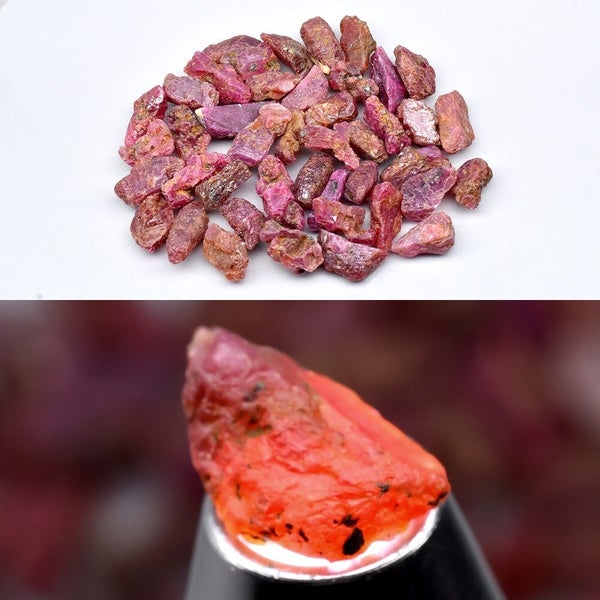96.51ct 43pcs Lot Rough Purple Red Ruby - Unheated, Tanzania Gems Carousel 1