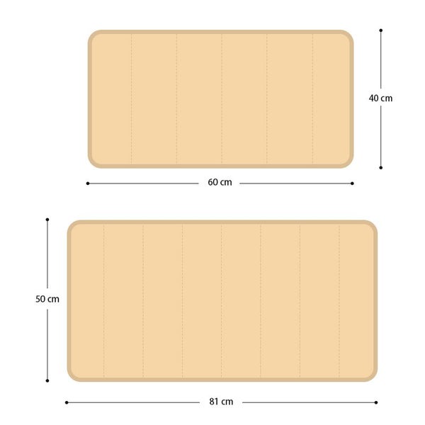 COMFEYA 2 Pack Bath Mat Set - Beige Carousel 2