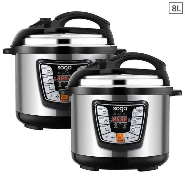 SOGA 2X Stainless Steel Electric Pressure Cooker 8L Nonstick 1600W Carousel 1