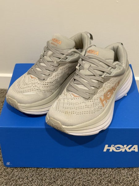 Hoka Bondi 8 Sneakers - Light Gray/White (New) Size EU 38 Carousel 1